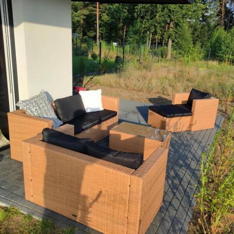 Duży zestaw ogrodowy technorattanowy dla 8 osób