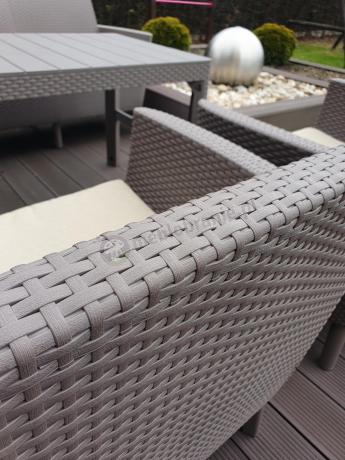 Duży zestaw ogrodowy z podnoszonym stołem Meblobranie SFLM cappuccino