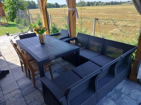 Duży zestaw ogrodowy ze stołem obiadowym