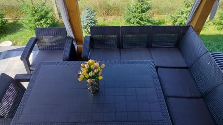 Duży zestaw ogrodowy ze stołem obiadowym