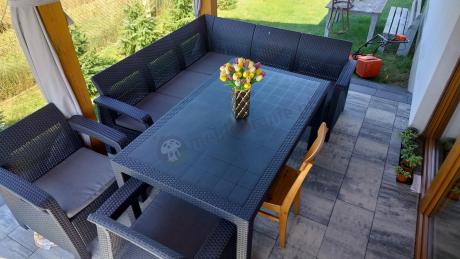 Duży zestaw ogrodowy ze stołem obiadowym