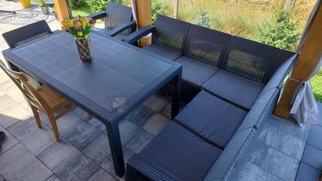 Duży zestaw ogrodowy ze stołem obiadowym