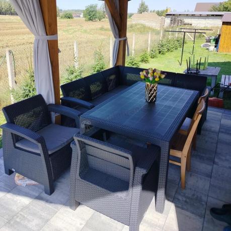 Duży zestaw ogrodowy ze stołem obiadowym