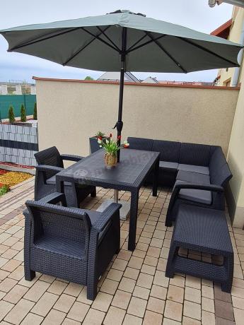 Duży zestaw ogrodowy ze stołem obiadowym