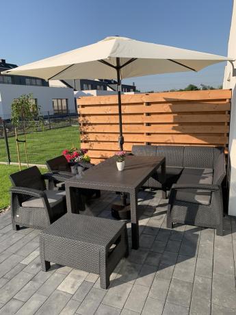 Duży zestaw ogrodowy ze stołem obiadowym