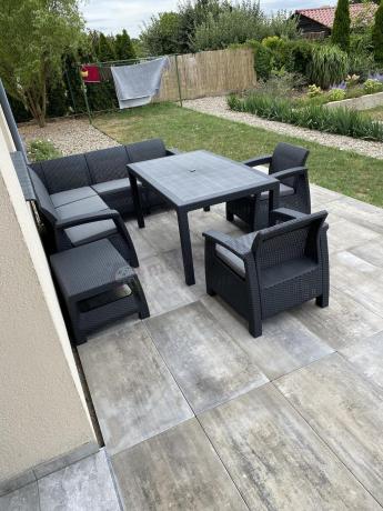 Duży zestaw ogrodowy ze stołem obiadowym