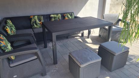 Duży zestaw ogrodowy ze stołem obiadowym