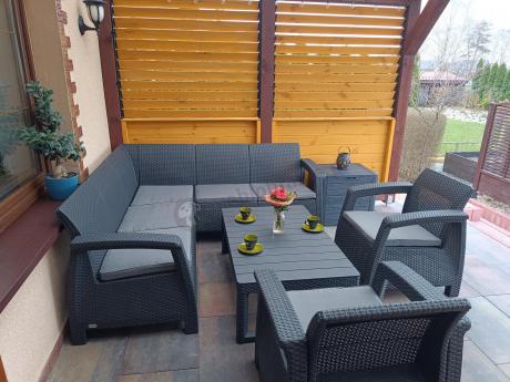 Duży zestaw ogrodowy ze stołem obiadowym