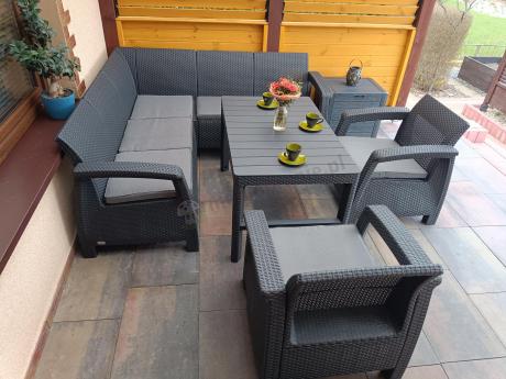 Duży zestaw ogrodowy ze stołem obiadowym