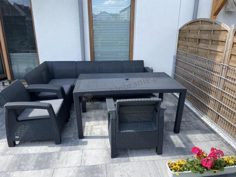 Duży zestaw ogrodowy ze stołem obiadowym