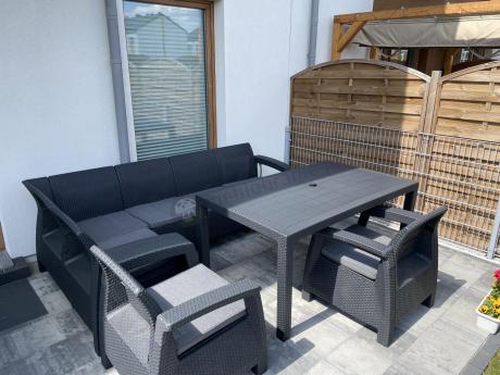 Duży zestaw ogrodowy ze stołem obiadowym