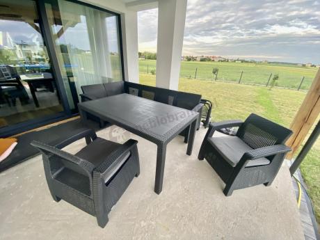 Duży zestaw ogrodowy ze stołem obiadowym