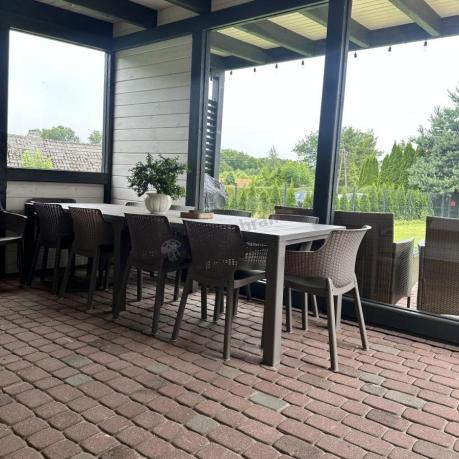 Duży zestaw tarasowy 12 foteli i stół Meblobranie EJD12 cappuccino