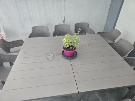 Duży zestaw tarasowy 12 foteli i stół Meblobranie EJD12 cappuccino