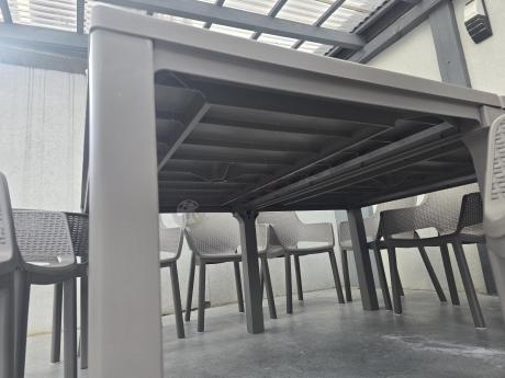Duży zestaw tarasowy 12 foteli i stół Meblobranie EJD12 cappuccino