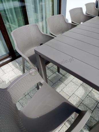 Duży zestaw tarasowy 12 foteli i stół Meblobranie EJD12 cappuccino