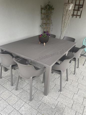 Duży zestaw tarasowy 12 foteli i stół Meblobranie EJD12 cappuccino