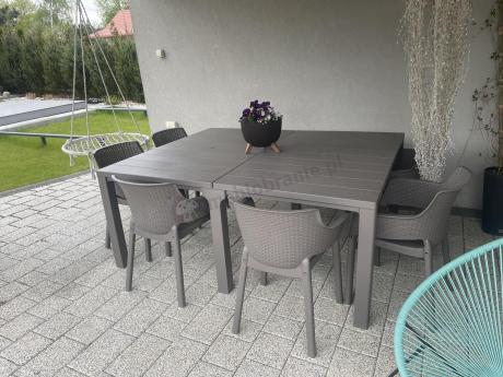 Duży zestaw tarasowy 12 foteli i stół Meblobranie EJD12 cappuccino