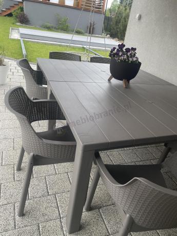 Duży zestaw tarasowy 12 foteli i stół Meblobranie EJD12 cappuccino