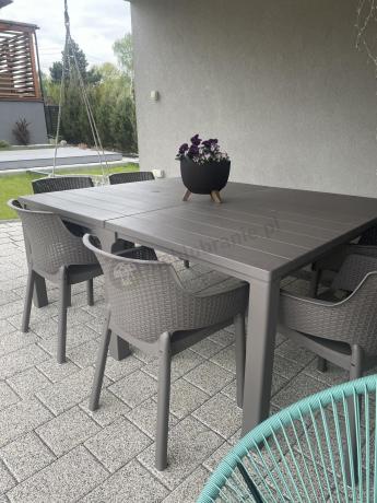 Duży zestaw tarasowy 12 foteli i stół Meblobranie EJD12 cappuccino
