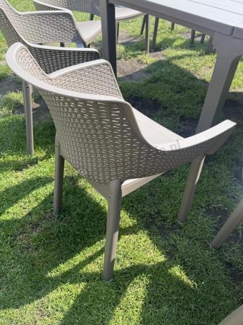 Duży zestaw tarasowy 12 foteli i stół Meblobranie EJD12 cappuccino