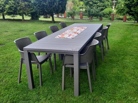 Duży zestaw tarasowy 12 foteli i stół Meblobranie EJD12 cappuccino