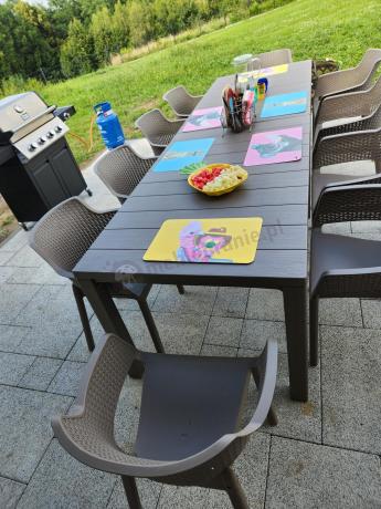 Duży zestaw tarasowy 12 foteli i stół Meblobranie EJD12 cappuccino