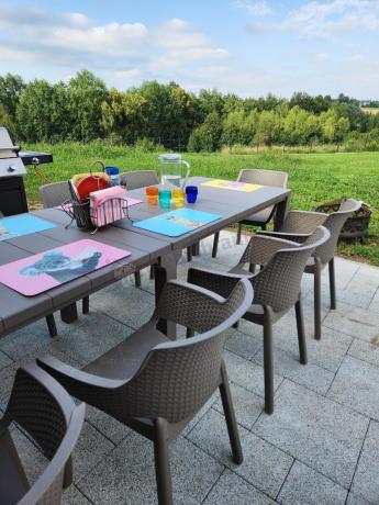 Duży zestaw tarasowy 12 foteli i stół Meblobranie EJD12 cappuccino