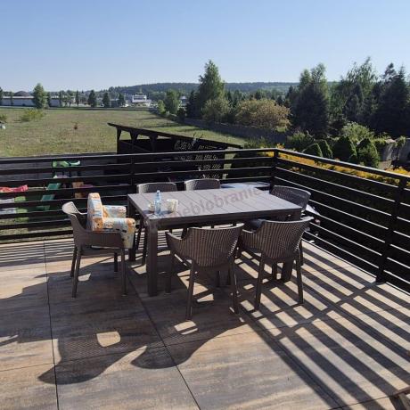 Duży zestaw tarasowy 12 foteli i stół Meblobranie EJD12 cappuccino