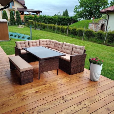 Elegancki komplet brązowy na taras
