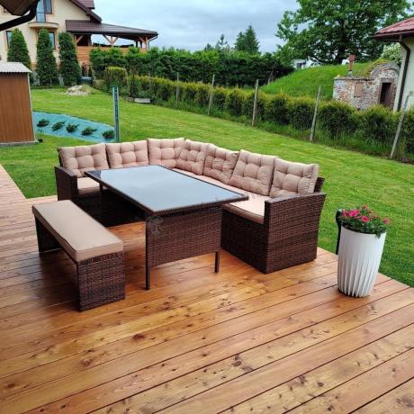 Elegancki komplet brązowy na taras