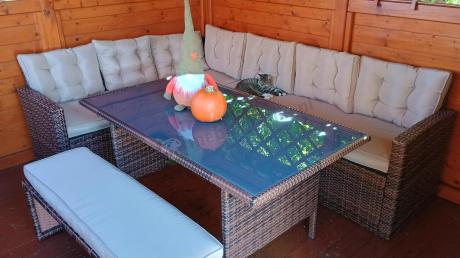 Elegancki komplet brązowy na taras