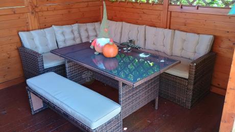 Elegancki komplet brązowy na taras