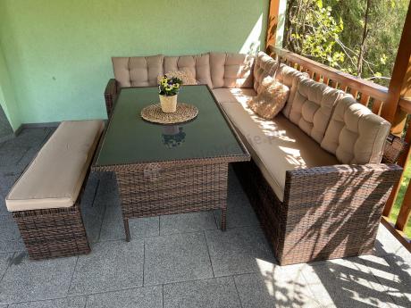 Elegancki komplet brązowy na taras