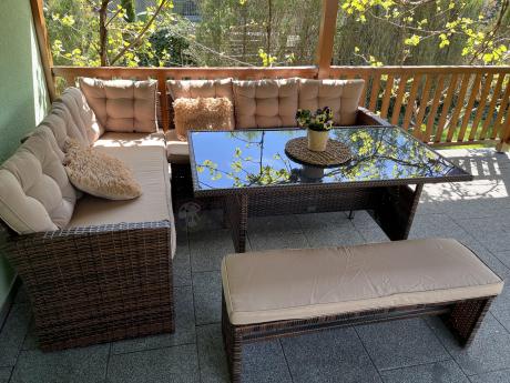 Elegancki komplet brązowy na taras