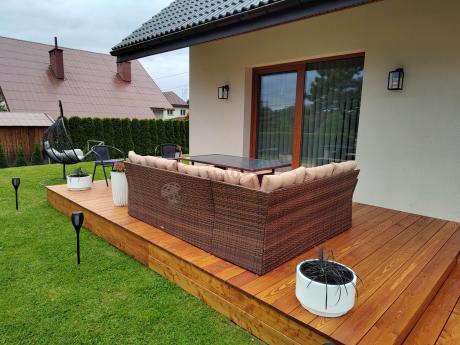 Elegancki komplet brązowy na taras