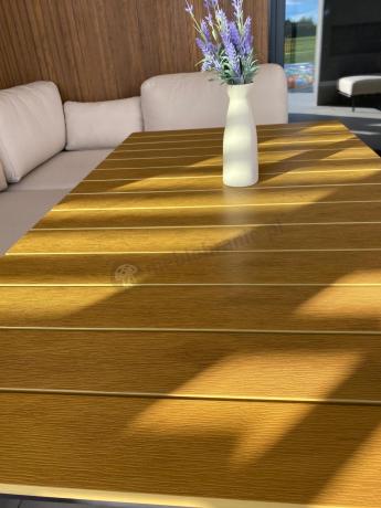 Eleganckie beżowe meble na taras z 8 modułow ze stolikim Salve Beige 6 Comfort
