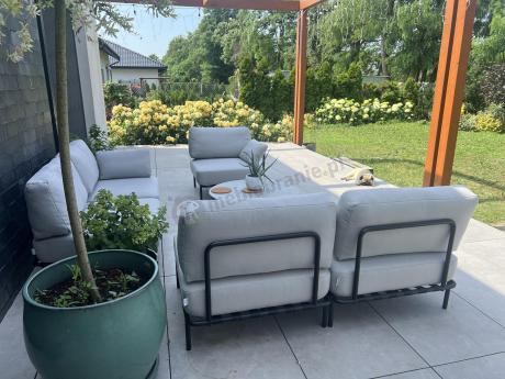 Eleganckie meble ogrodowe modułowe Salve Chrome - 5 elementów ze stolikiem