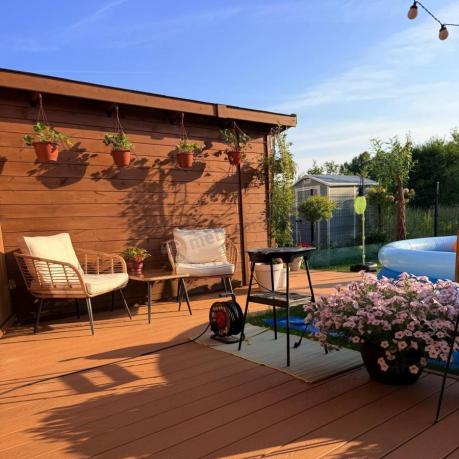 Fotel technorattanowy w stylu boho Torgiano - Brown