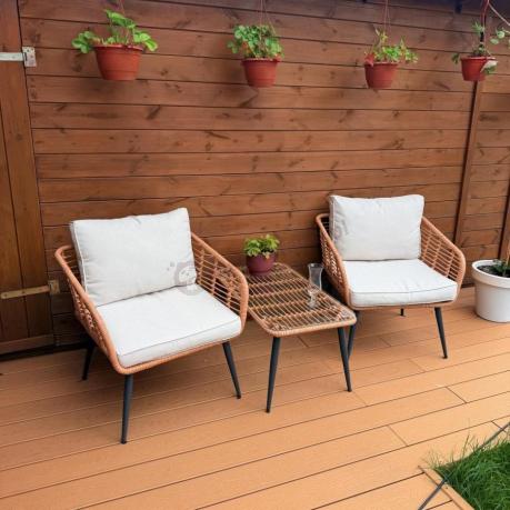 Fotel technorattanowy w stylu boho Torgiano - Brown