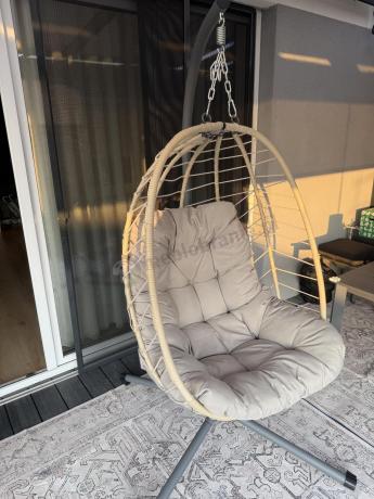 Fotel wiszący ogrodowy Foldo Beige Taupe
