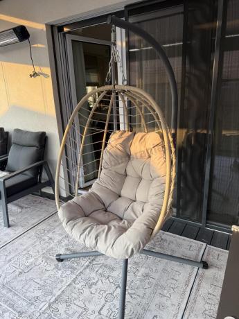 Fotel wiszący ogrodowy Foldo Beige Taupe