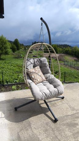 Fotel wiszący ogrodowy Foldo Beige Taupe