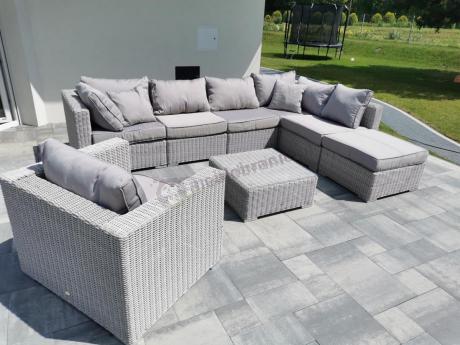 Fotel z technorattanu LIGURITO Off-White Elite & Taupe