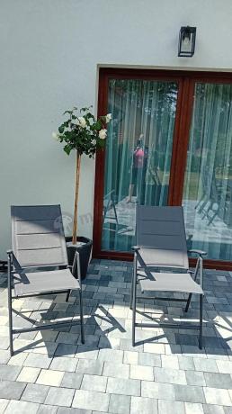 Grafitowe meble aluminiowe - stół 180cm i składane krzesła - Kanbery Antracite 8+1
