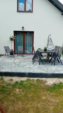 Grafitowe meble aluminiowe - stół 180cm i składane krzesła - Kanbery Antracite 8+1