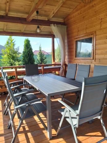 Grafitowe meble aluminiowe - stół 180cm i składane krzesła - Kanbery Antracite 8+1