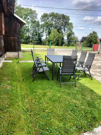 Grafitowe meble aluminiowe - stół 180cm i składane krzesła - Kanbery Antracite 8+1