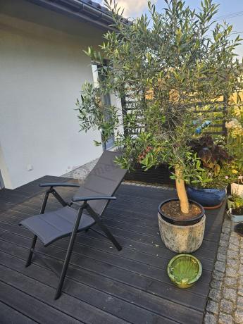 Grafitowe meble aluminiowe - stół 180cm i składane krzesła - Kanbery Antracite 8+1