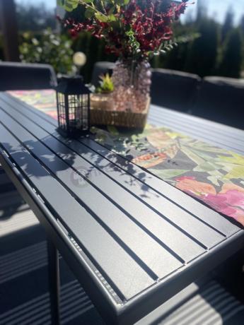 Grafitowe meble metalowe na taras dla 8 osób z 2 sofami Ater Grande - Dark Grey